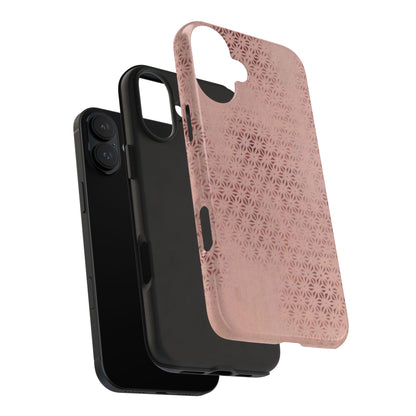 Taisho Era Pink Asanoha Phone Case | 1926 Japanese Chiyogami Art | Hemp Leaf Pattern