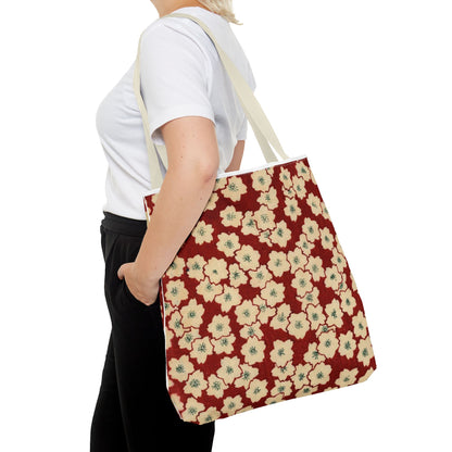 Japanese Sakura Tote Bag - Taisho Era Chiyogami Washi Pattern Vintage Design
