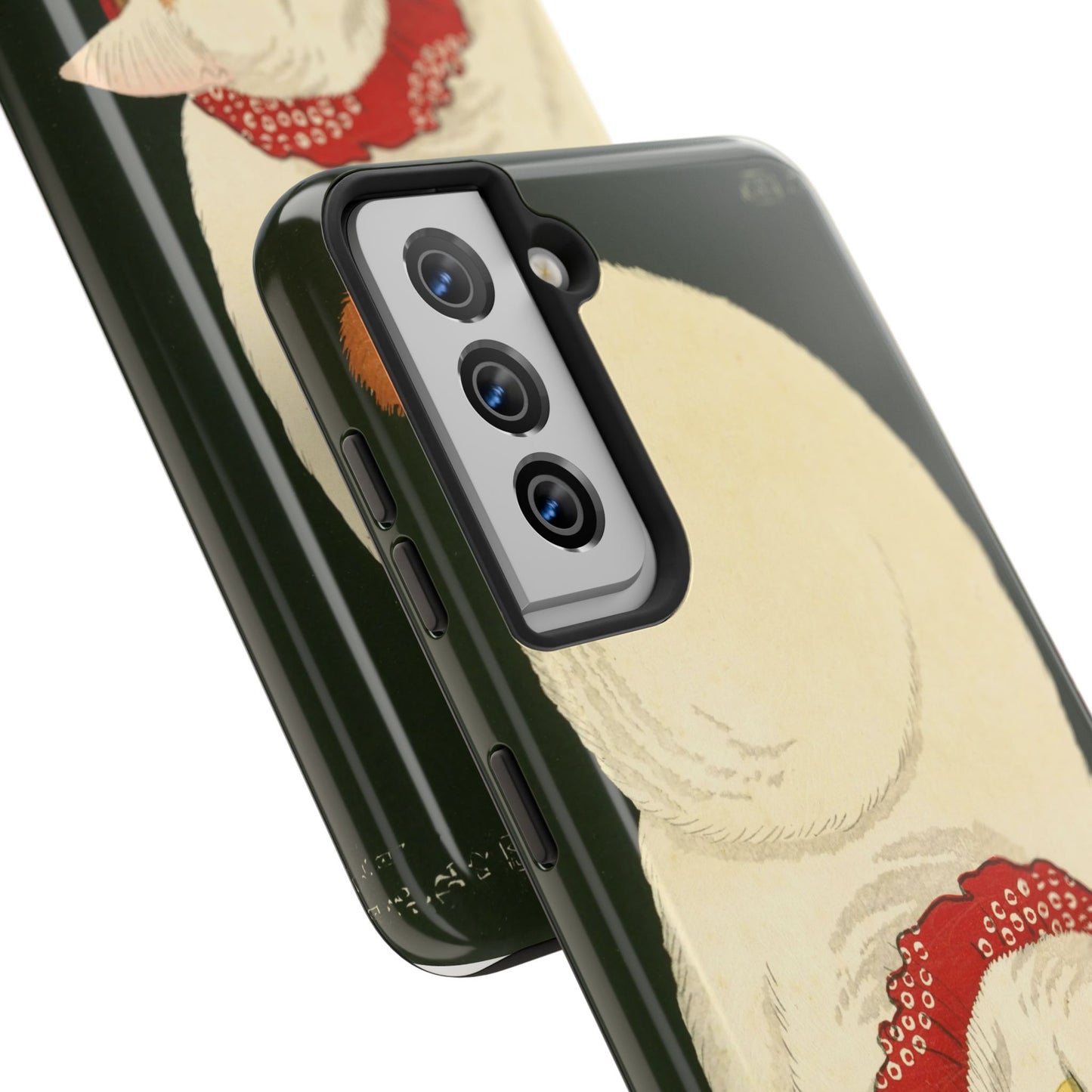 Taisho Era Lucky White Cat Phone Case | 1921 Japanese Woodblock Art | Zen Cat Design