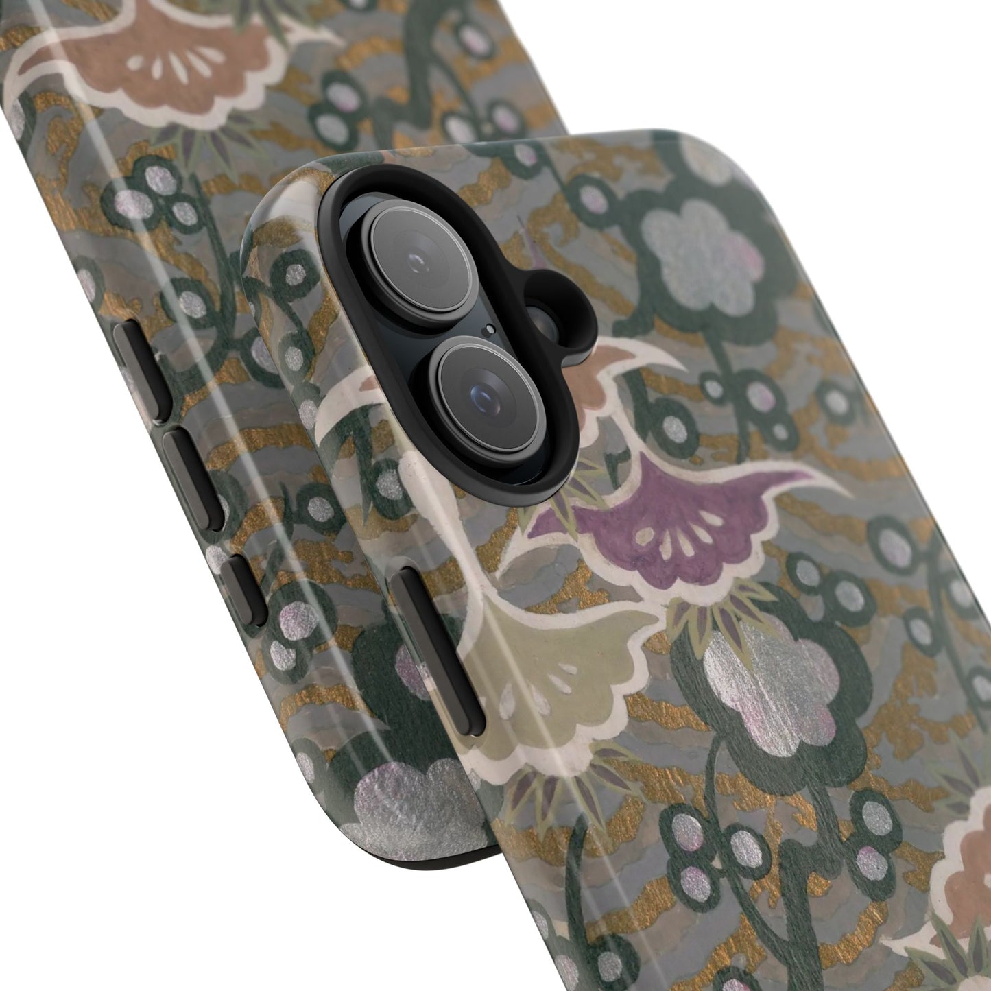 Meiji Era Dancing Cranes & Plum Phone Case | 1901 Zuan Hyakushu | Gold & Silver Japanese Art