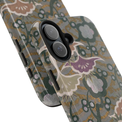 Meiji Era Dancing Cranes & Plum Phone Case | 1901 Zuan Hyakushu | Gold & Silver Japanese Art