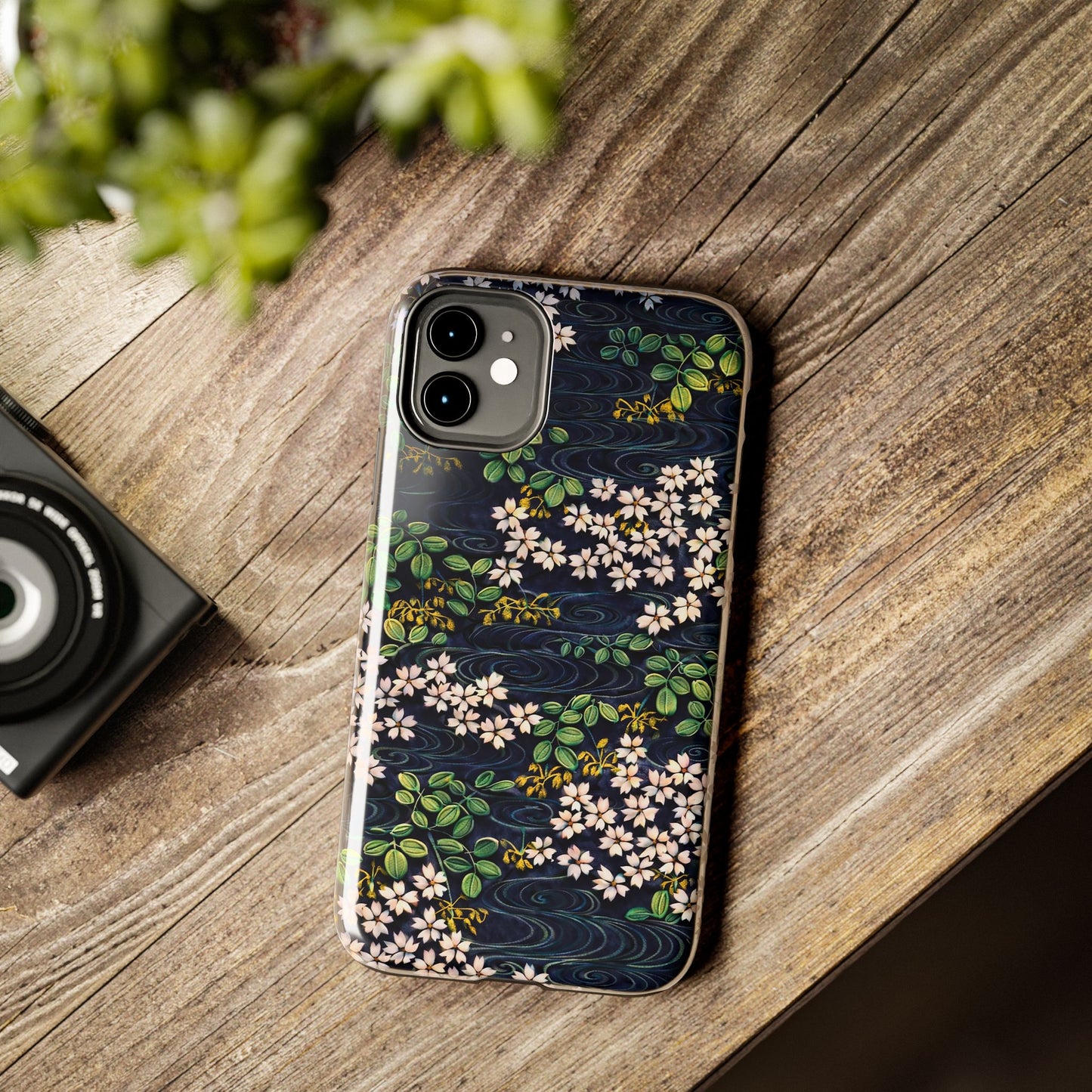 Sakura River Night Phone Case – Japanese Chiyogami Inspired Design