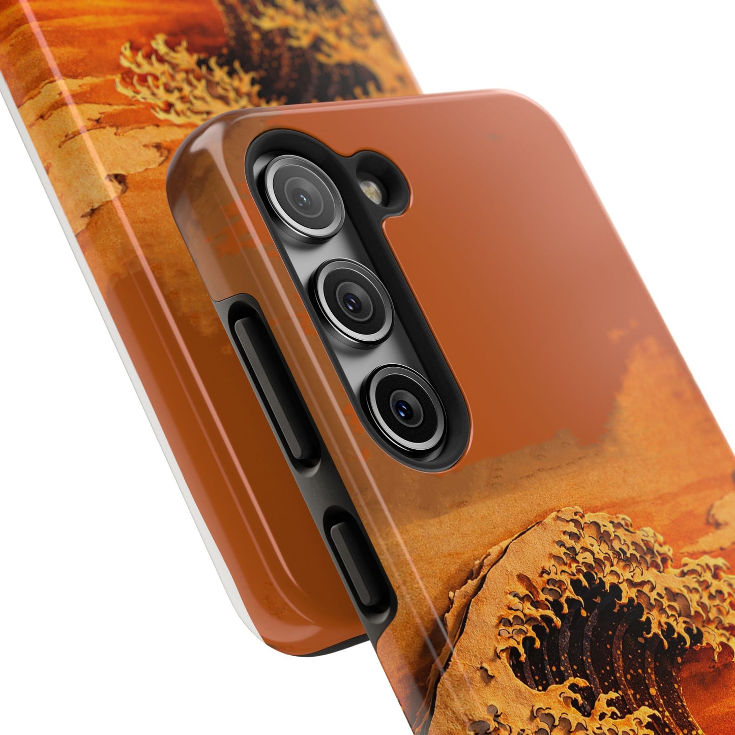 Japanese Great Wave Sunset Phone Case | Hokusai 3D Art Sunset Glow | Edo Era Masterpiece