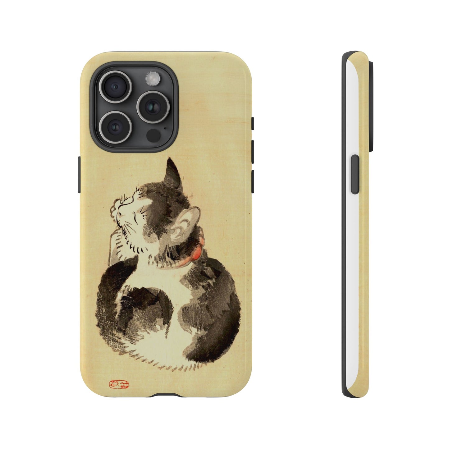 Sleeping Cat iPhone Case | Meiji Era Japanese Ink Painting | Ukiyo-e Art Phone Case | Vintage Japan Cat Gift
