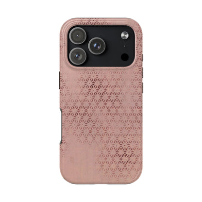 Taisho Era Pink Asanoha Phone Case | 1926 Japanese Chiyogami Art | Hemp Leaf Pattern