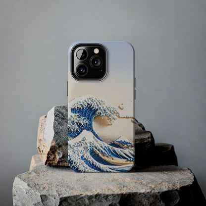 Japanese Great Wave Morning Glow Phone Case | Hokusai 3D Art | Edo Era Masterpiece