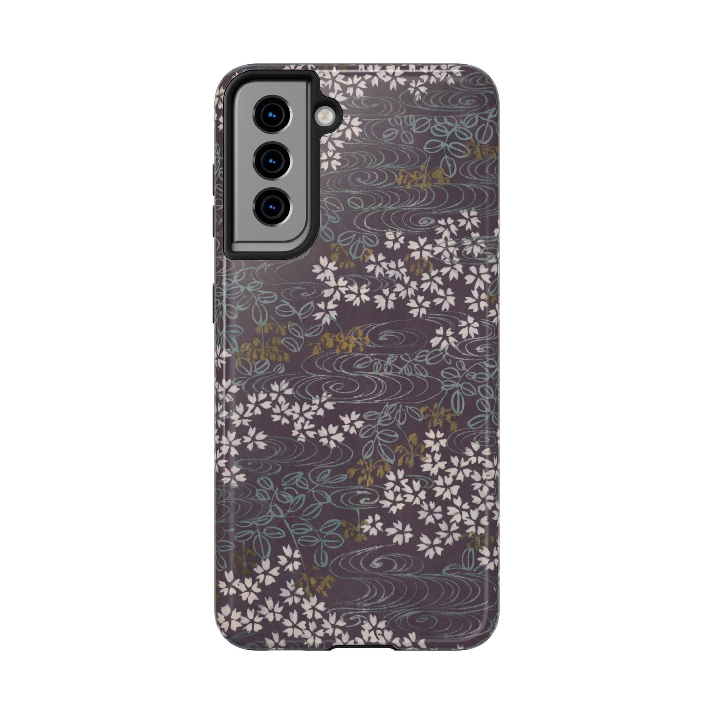 Meiji Era Sakura River Phone Case | 1901 Zuan Hyakushu | Wisteria Purple Japanese Art