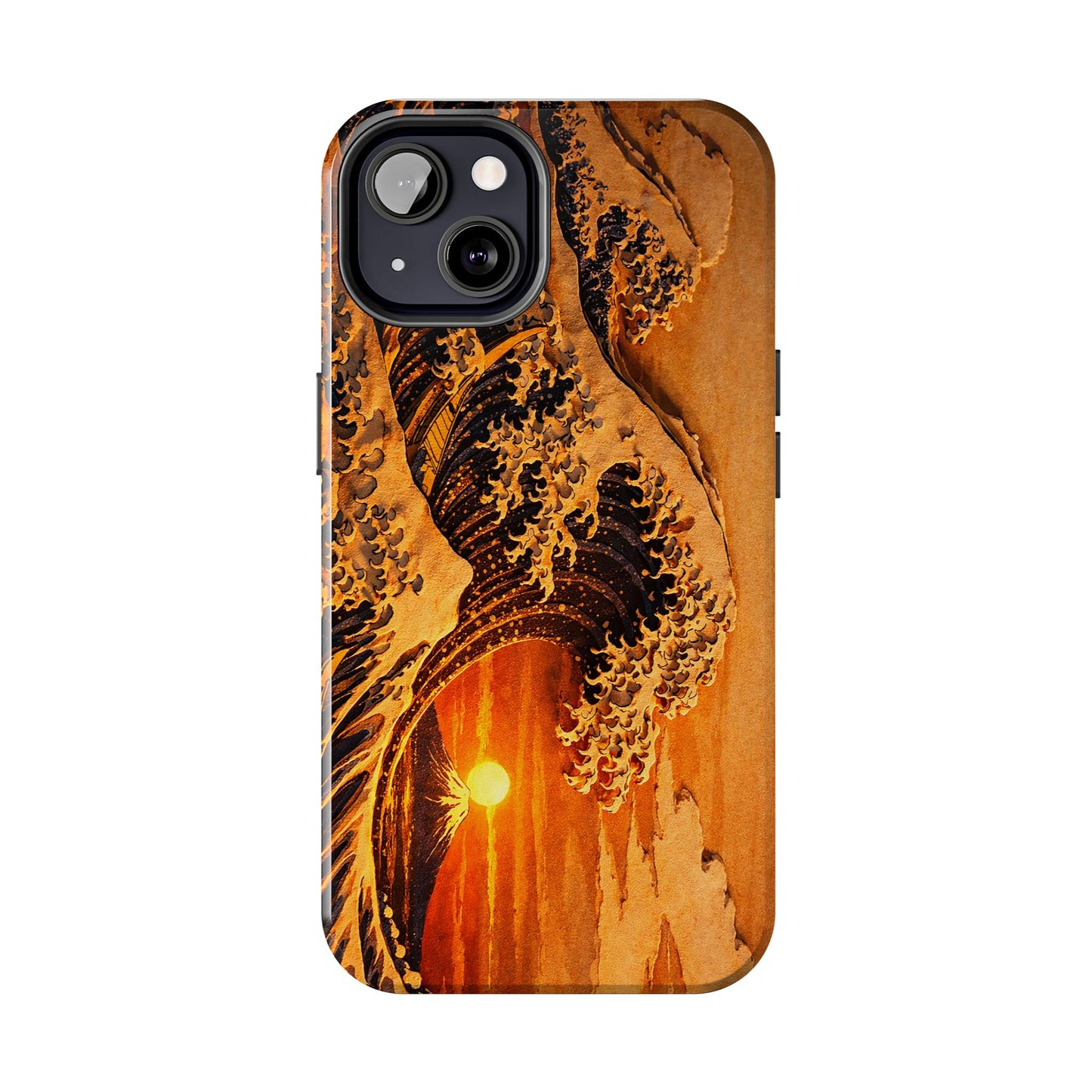 Golden Wave Tough Phone Case – Hokusai Sunset Japanese Art