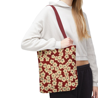 Japanese Sakura Tote Bag - Taisho Era Chiyogami Washi Pattern Vintage Design