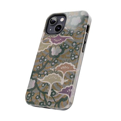 Meiji Era Dancing Cranes & Plum Phone Case | 1901 Zuan Hyakushu | Gold & Silver Japanese Art
