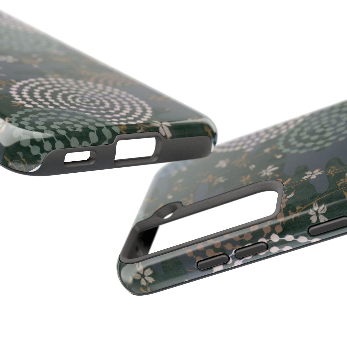 Meiji Era Uzumaki Spiral Phone Case | 1901 Zuan Hyakushu | Tokiwa Green Japanese Art