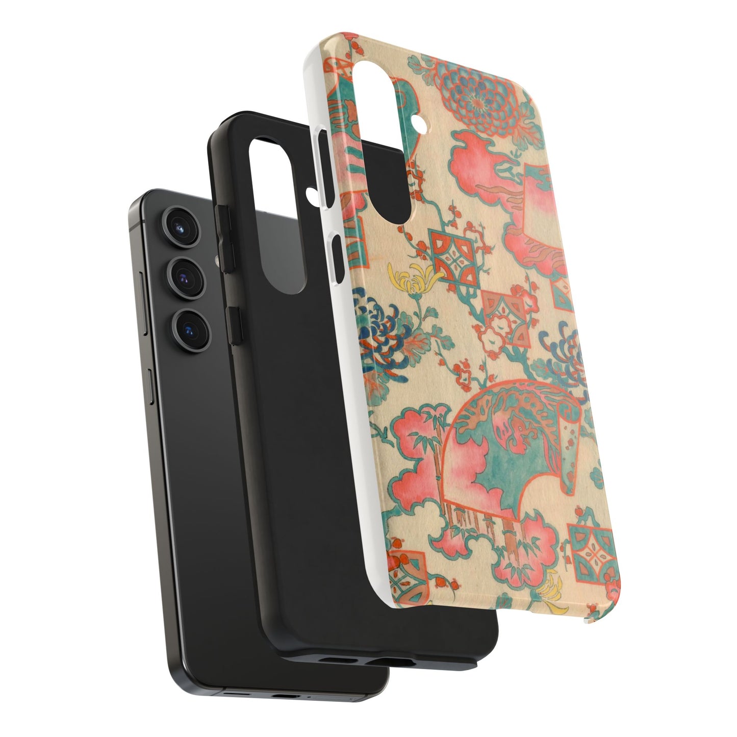 Meiji Era Fan & Chrysanthemum Phone Case | 1901 Zuan Hyakushu | Japanese Art
