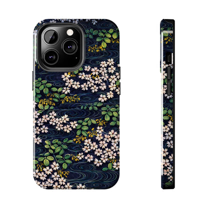 Sakura River Night Phone Case – Japanese Chiyogami Inspired Design