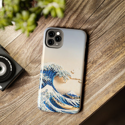 Japanese Great Wave Morning Glow Phone Case | Hokusai 3D Art | Edo Era Masterpiece