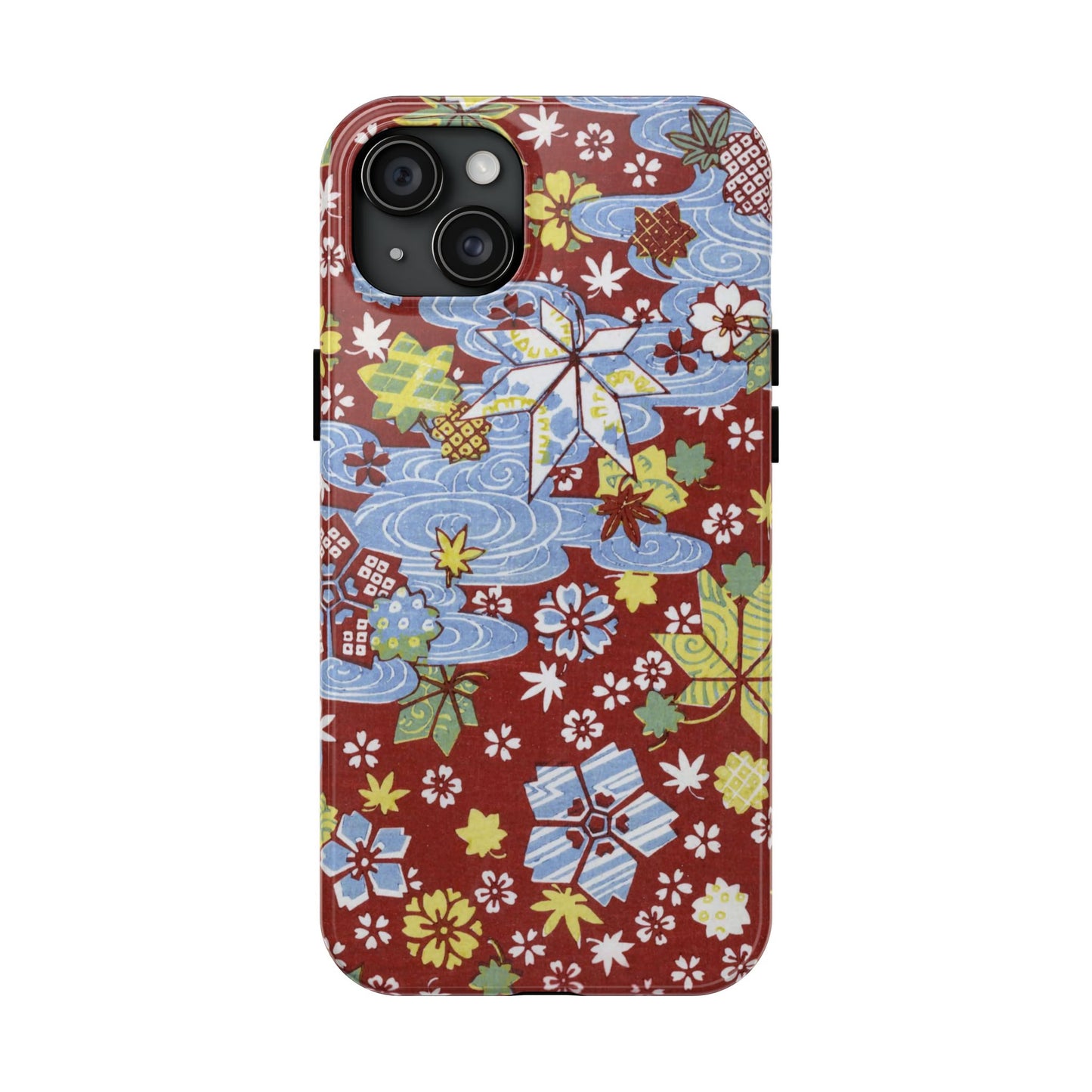 Taisho Umbrella Tales | 1926 Sakura, Momiji & Flowing Water Phone Case | Vintage Chiyogami Art