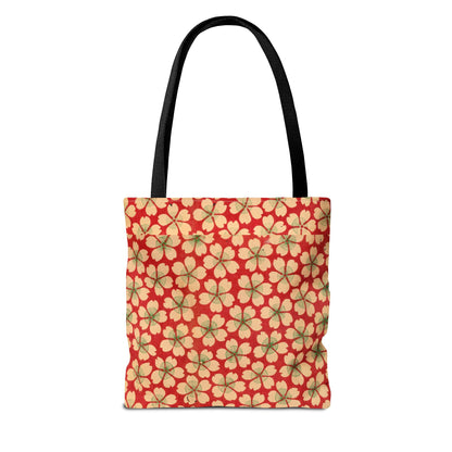 Meiji Era Sakura Blossom Tote Bag | "Chiyogami Mihon" Japanese Archive Art | Red & White Floral
