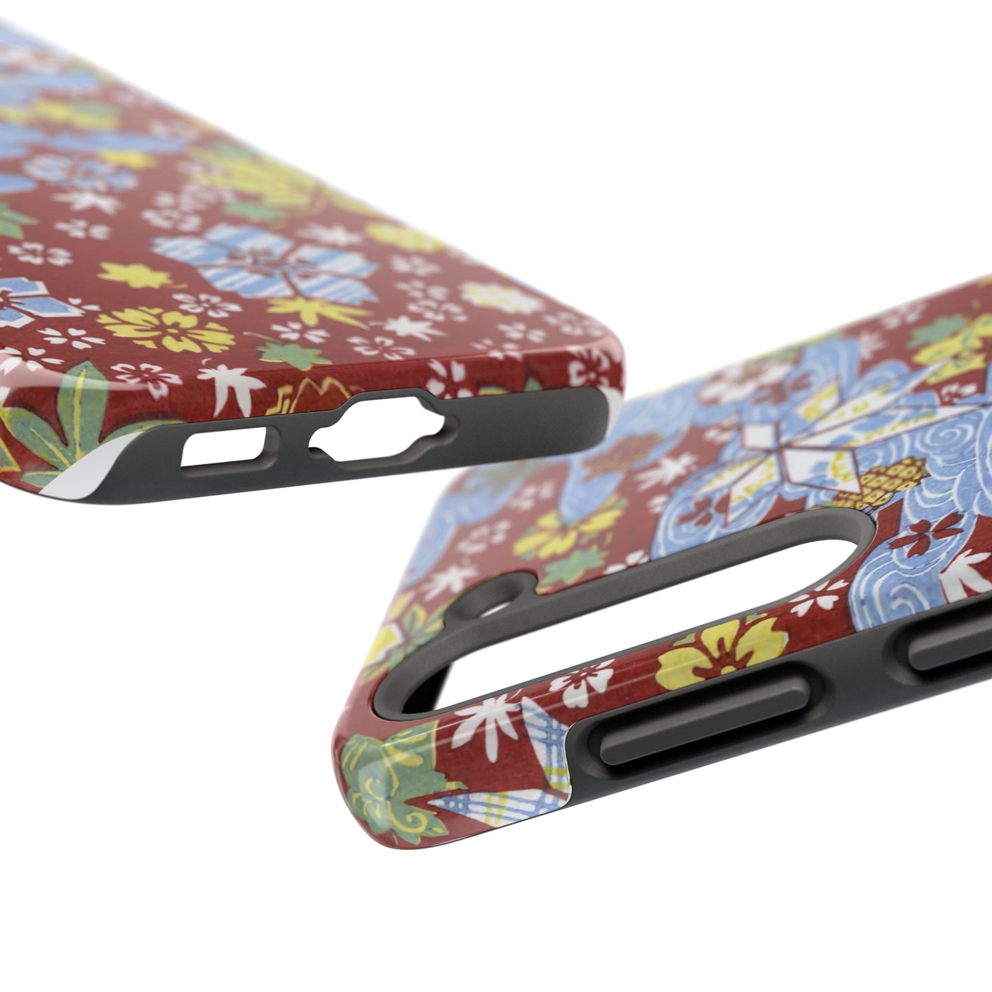 Taisho Umbrella Tales | 1926 Sakura, Momiji & Flowing Water Phone Case | Vintage Chiyogami Art