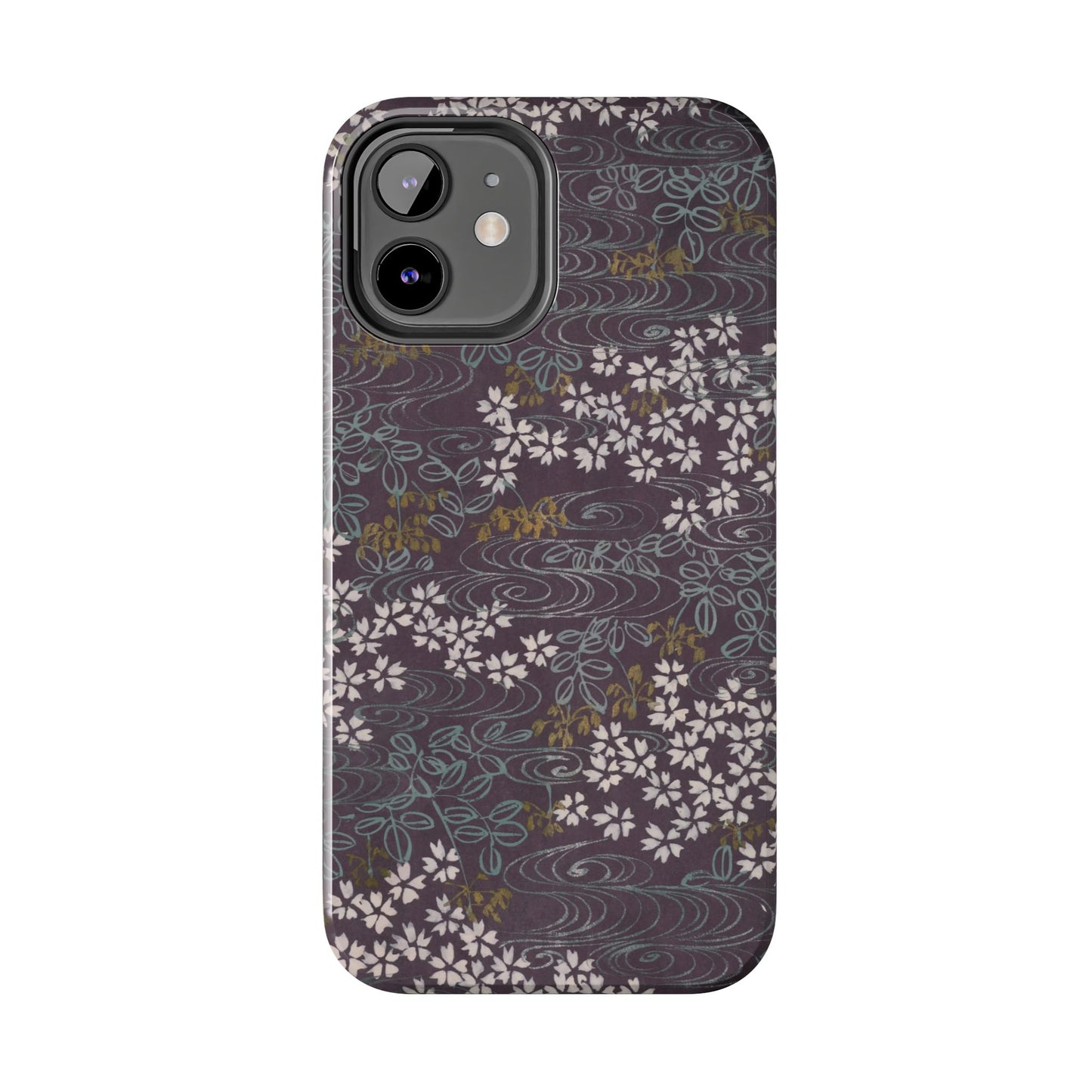 Meiji Era Sakura River Phone Case | 1901 Zuan Hyakushu | Wisteria Purple Japanese Art