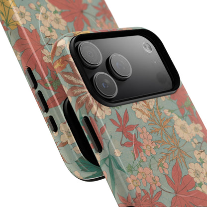Meiji Era Maple & Autumn Bloom Phone Case | "Chiyogami Mihon" Japanese Archive Art