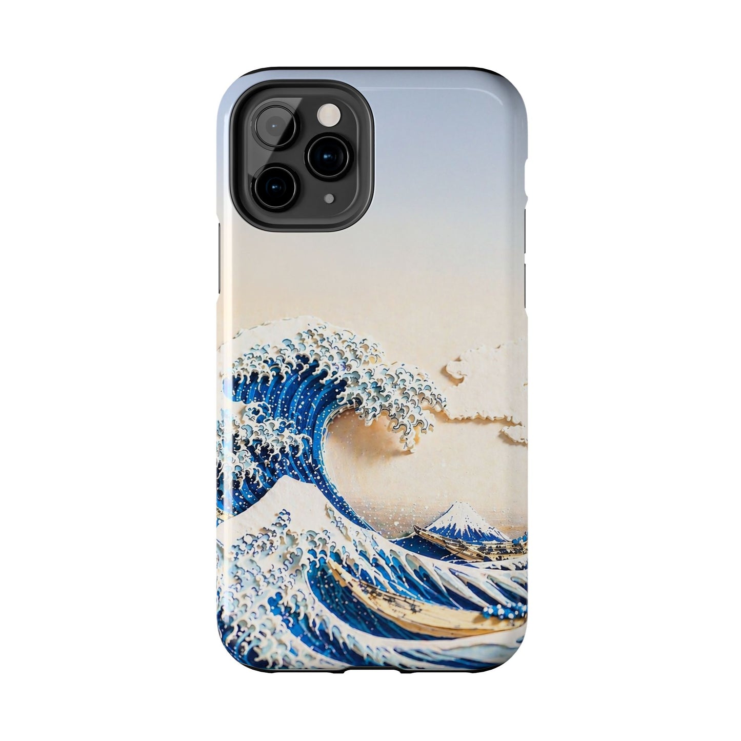 Japanese Great Wave Morning Glow Phone Case | Hokusai 3D Art | Edo Era Masterpiece