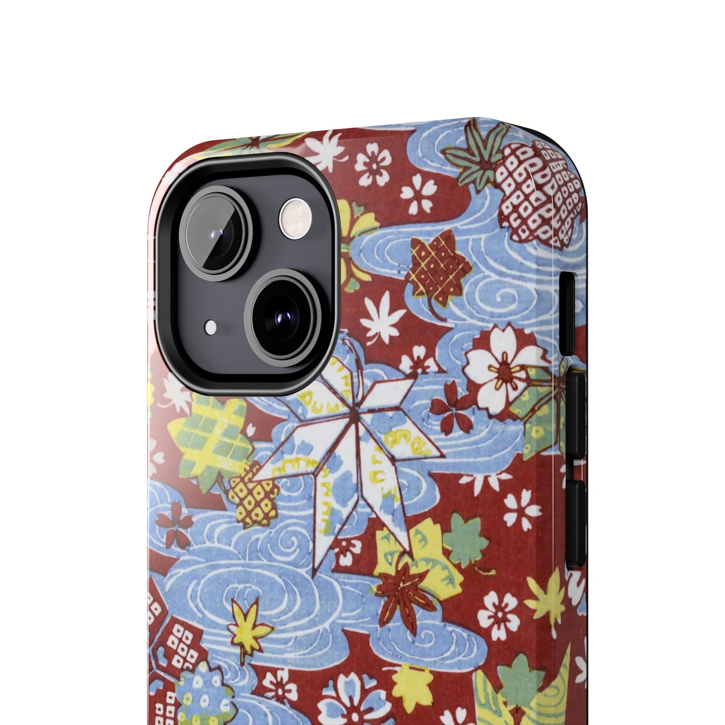 Taisho Umbrella Tales | 1926 Sakura, Momiji & Flowing Water Phone Case | Vintage Chiyogami Art