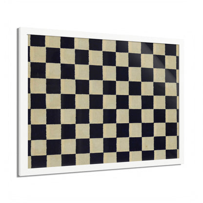 Taisho Era Ichimatsu Checkerboard Framed Poster - 1926 Japanese Chiyogami Wall Art
