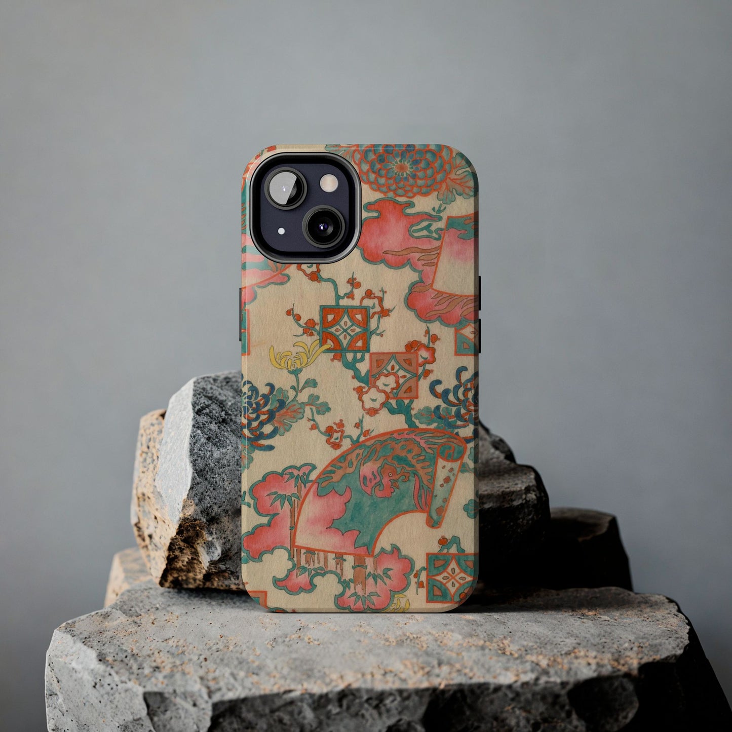 Meiji Era Fan & Chrysanthemum Phone Case | 1901 Zuan Hyakushu | Japanese Art