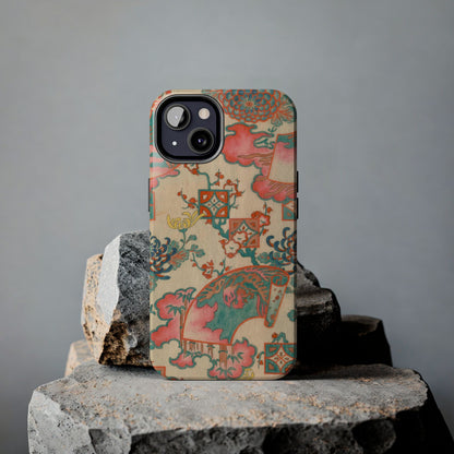 Meiji Era Fan & Chrysanthemum Phone Case | 1901 Zuan Hyakushu | Japanese Art