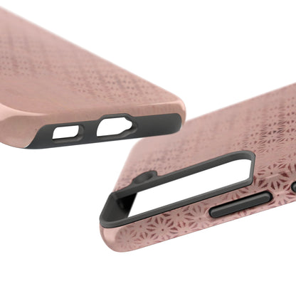 Taisho Era Pink Asanoha Phone Case | 1926 Japanese Chiyogami Art | Hemp Leaf Pattern