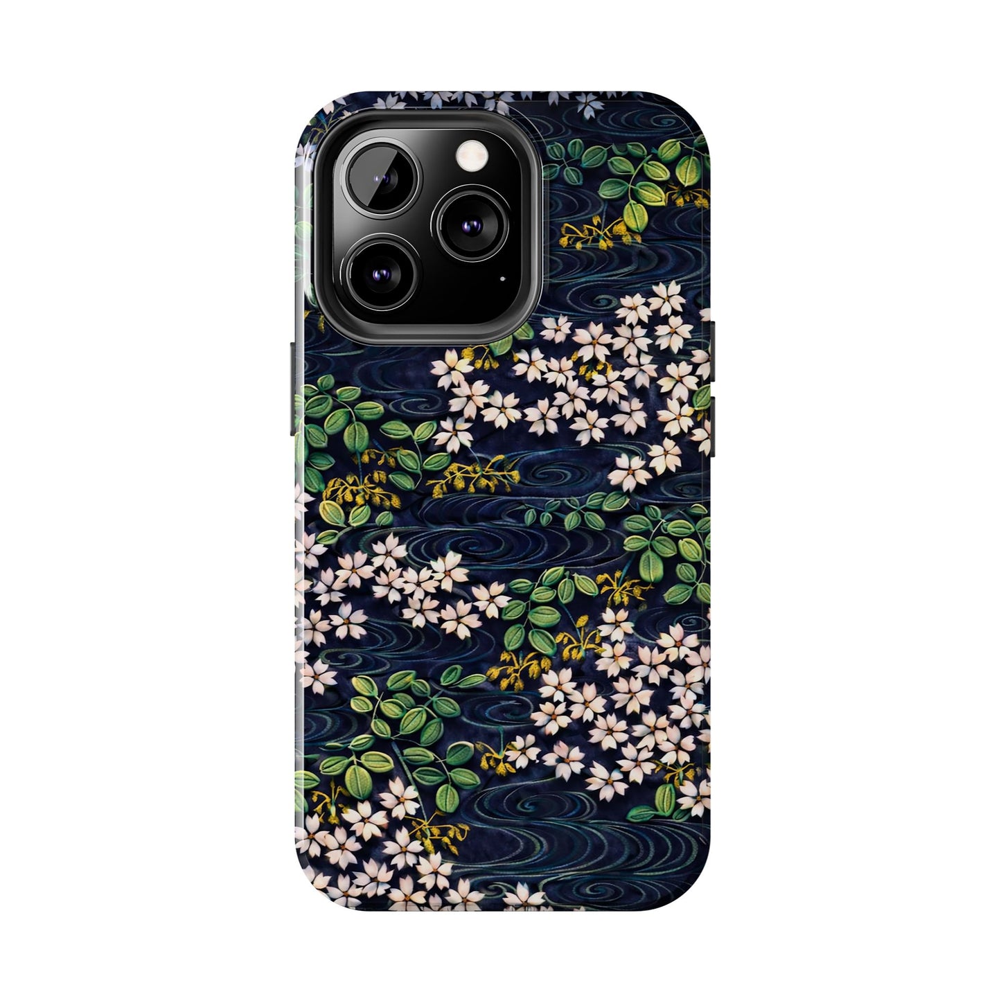 Sakura River Night Phone Case – Japanese Chiyogami Inspired Design