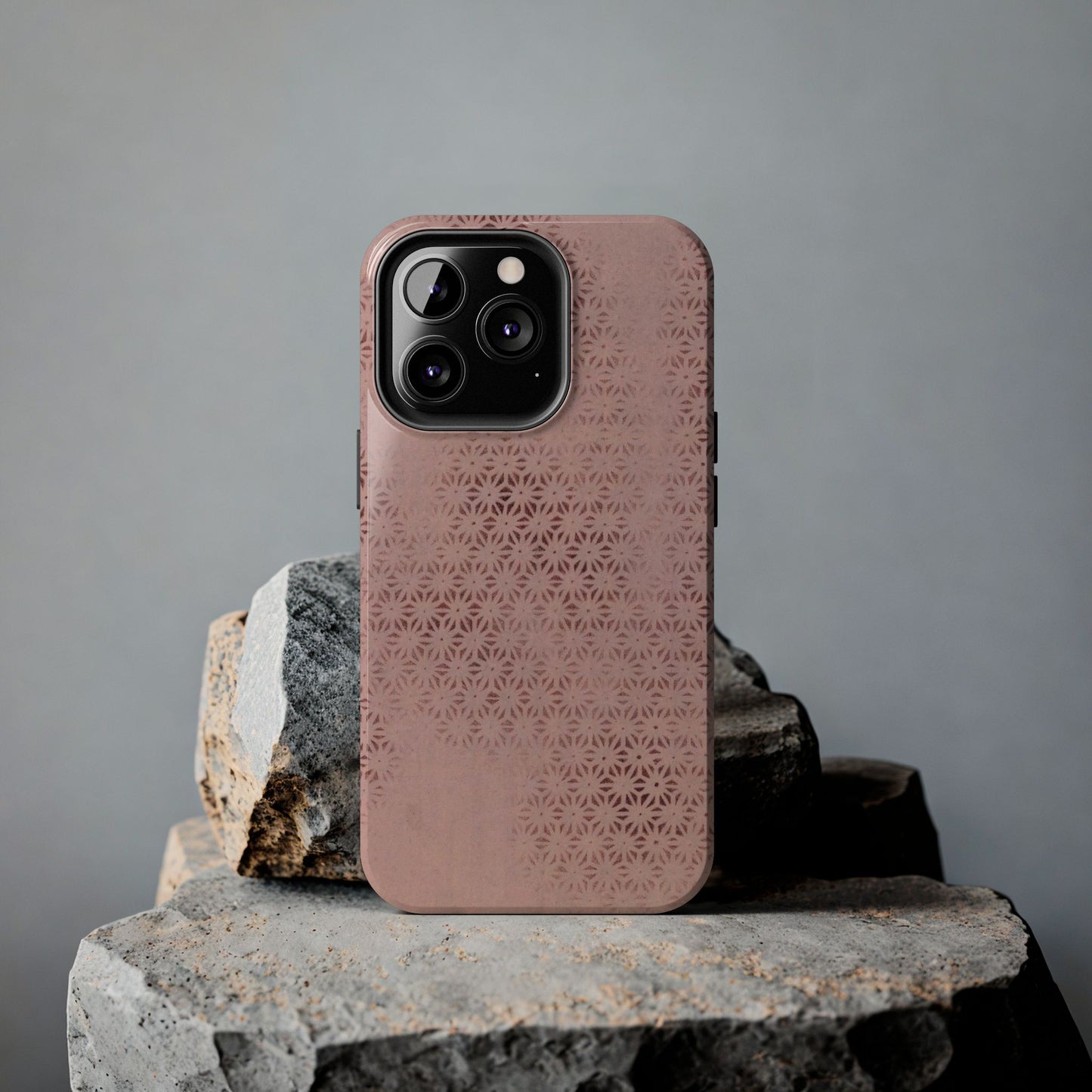 Taisho Era Pink Asanoha Phone Case | 1926 Japanese Chiyogami Art | Hemp Leaf Pattern