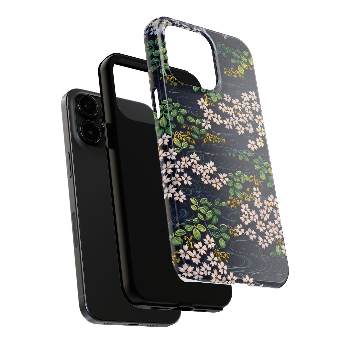 Sakura River Night Phone Case – Japanese Chiyogami Inspired Design