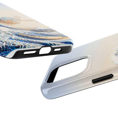Japanese Great Wave Morning Glow Phone Case | Hokusai 3D Art | Edo Era Masterpiece