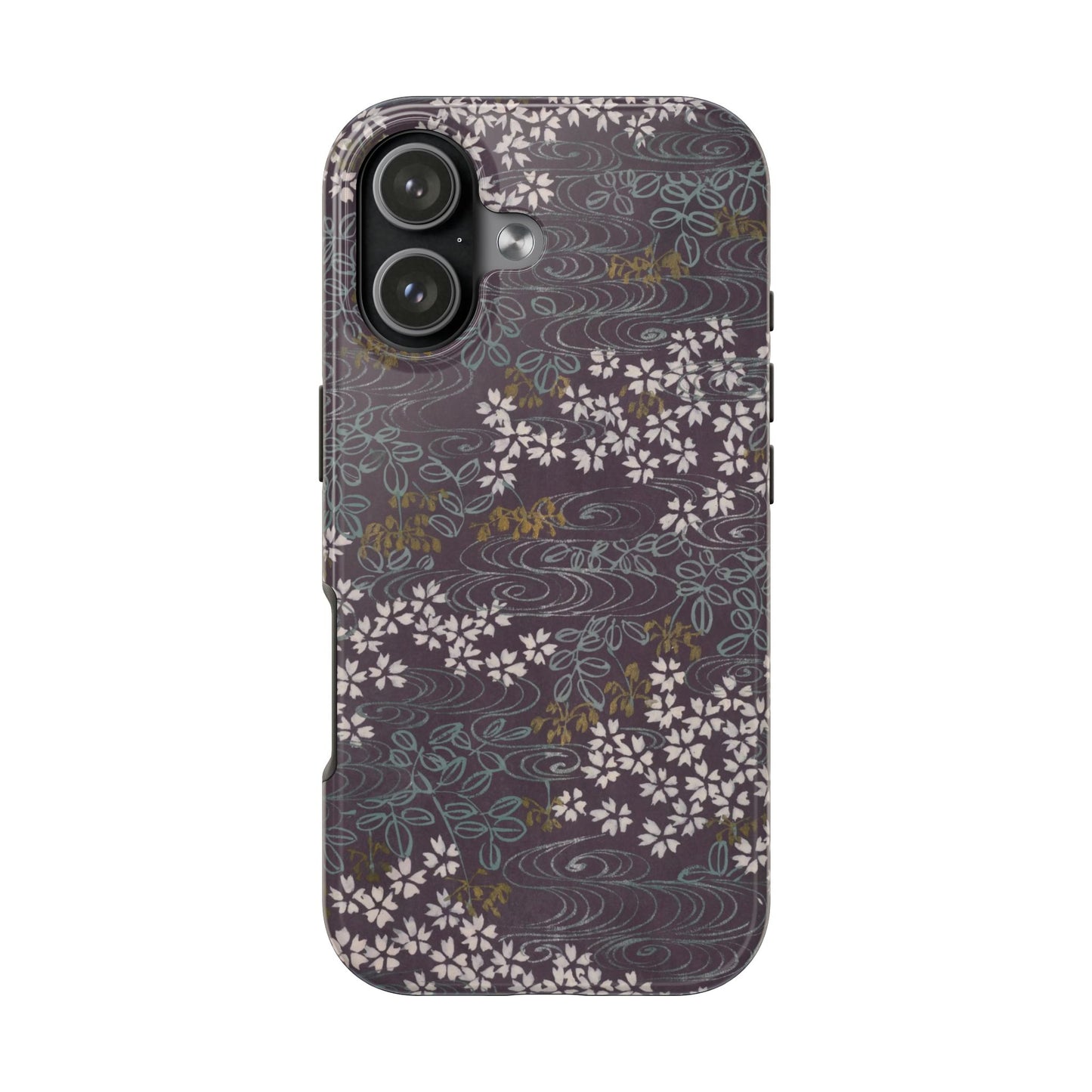 Meiji Era Sakura River Phone Case | 1901 Zuan Hyakushu | Wisteria Purple Japanese Art
