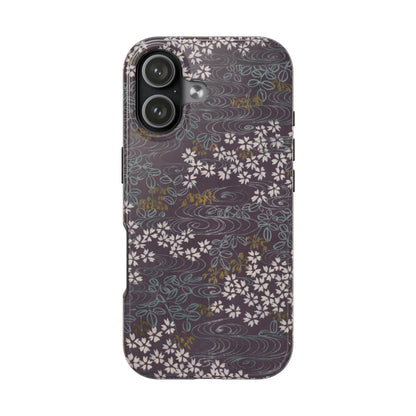 Meiji Era Sakura River Phone Case | 1901 Zuan Hyakushu | Wisteria Purple Japanese Art