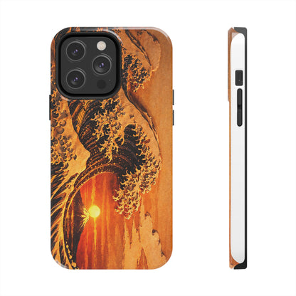 Golden Wave Tough Phone Case – Hokusai Sunset Japanese Art