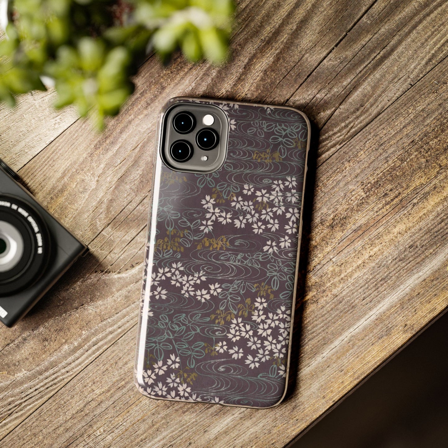 Meiji Era Sakura River Phone Case | 1901 Zuan Hyakushu | Wisteria Purple Japanese Art