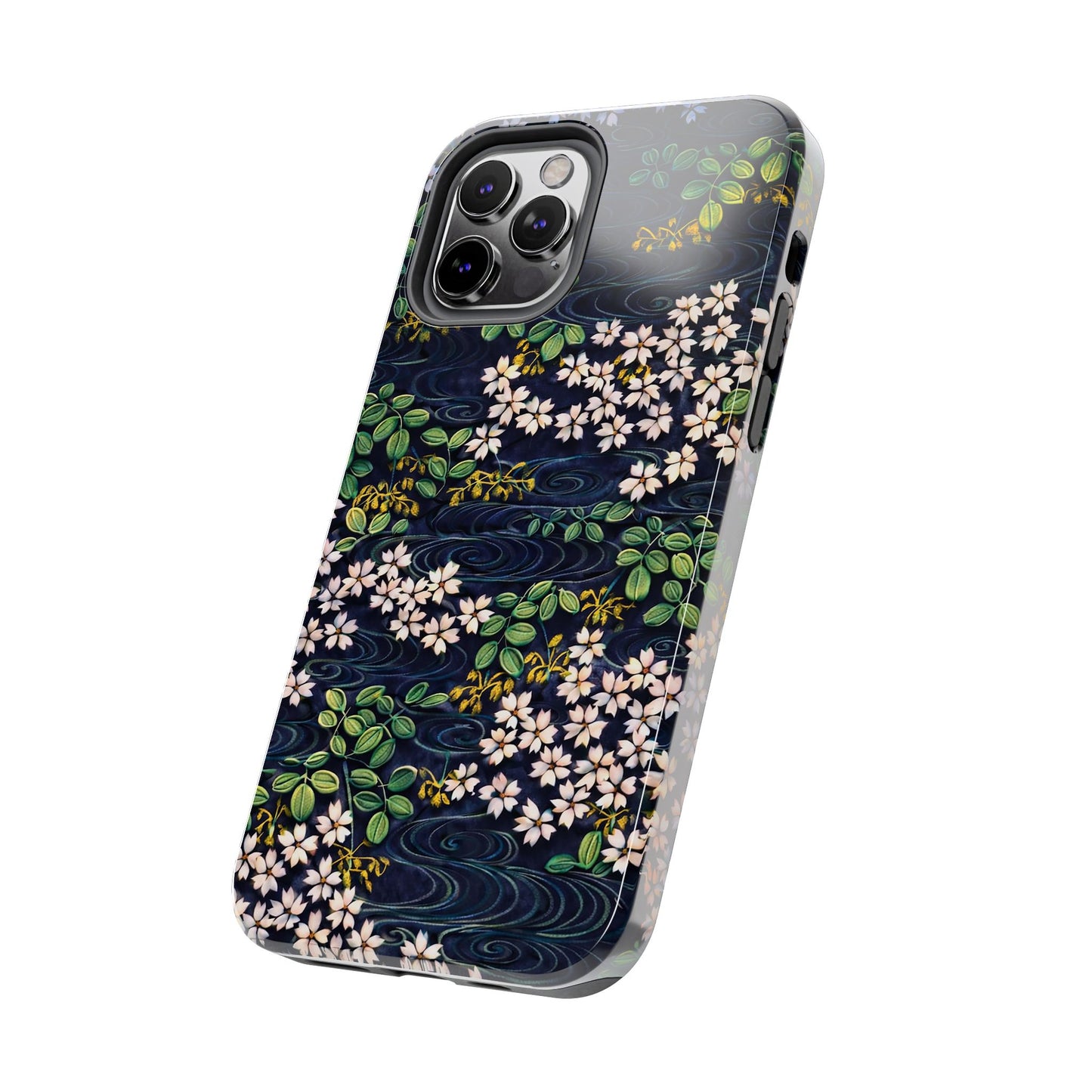 Sakura River Night Phone Case – Japanese Chiyogami Inspired Design