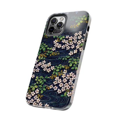 Sakura River Night Phone Case – Japanese Chiyogami Inspired Design