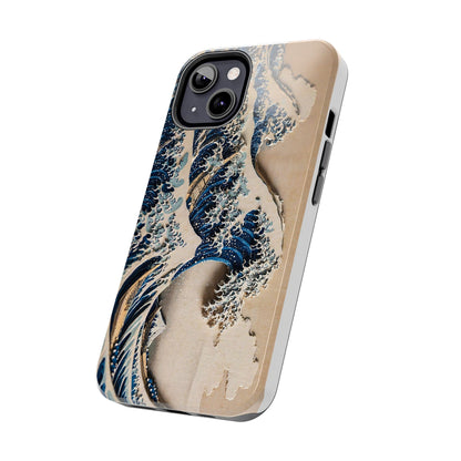 Great Wave 3D Shadow Relief Tough Phone Case – Hokusai Japanese Art