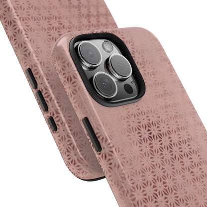 Taisho Era Pink Asanoha Phone Case | 1926 Japanese Chiyogami Art | Hemp Leaf Pattern