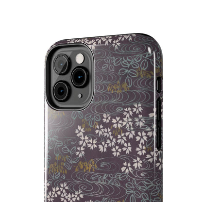 Meiji Era Sakura River Phone Case | 1901 Zuan Hyakushu | Wisteria Purple Japanese Art