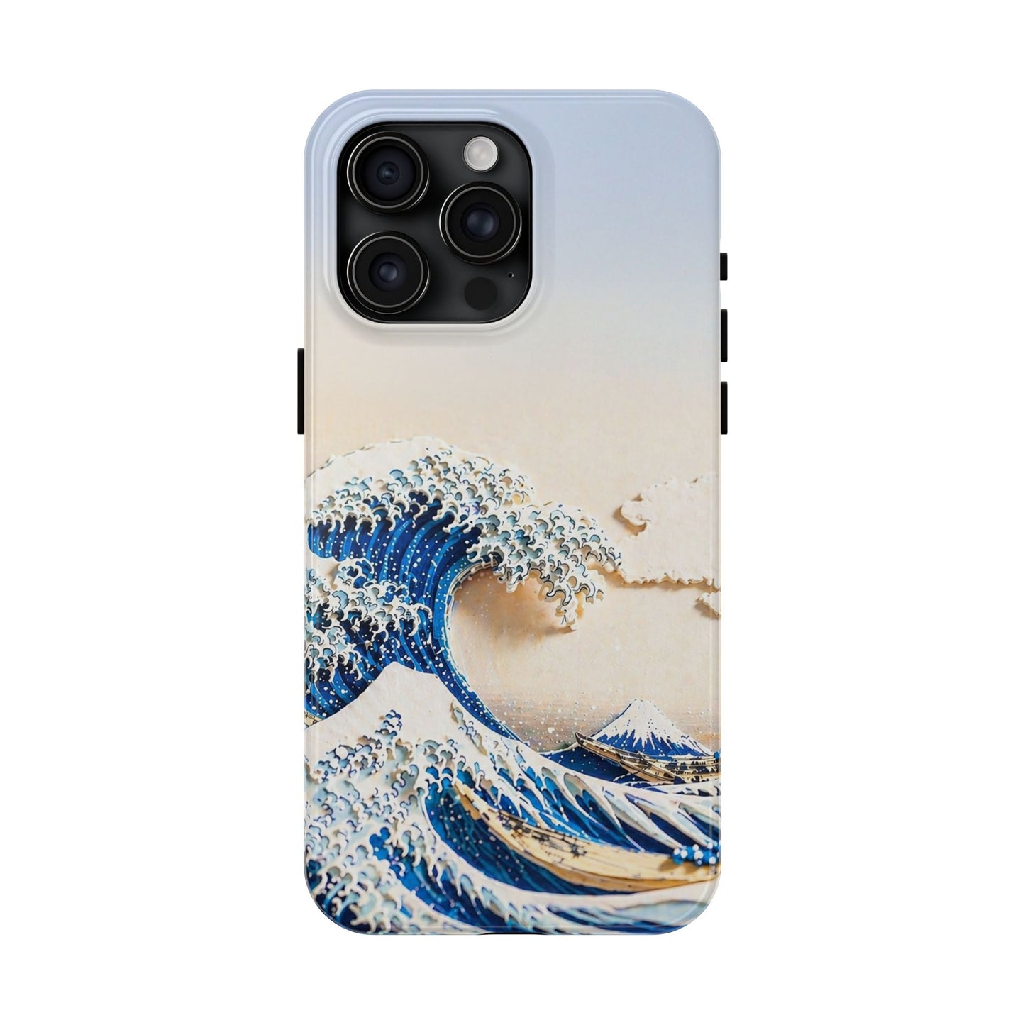 Japanese Great Wave Morning Glow Phone Case | Hokusai 3D Art | Edo Era Masterpiece
