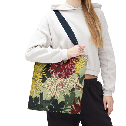 Japanese Chiyogami Floral Tote Bag – Traditional Washi Pattern Inspired by Taisho Era Design