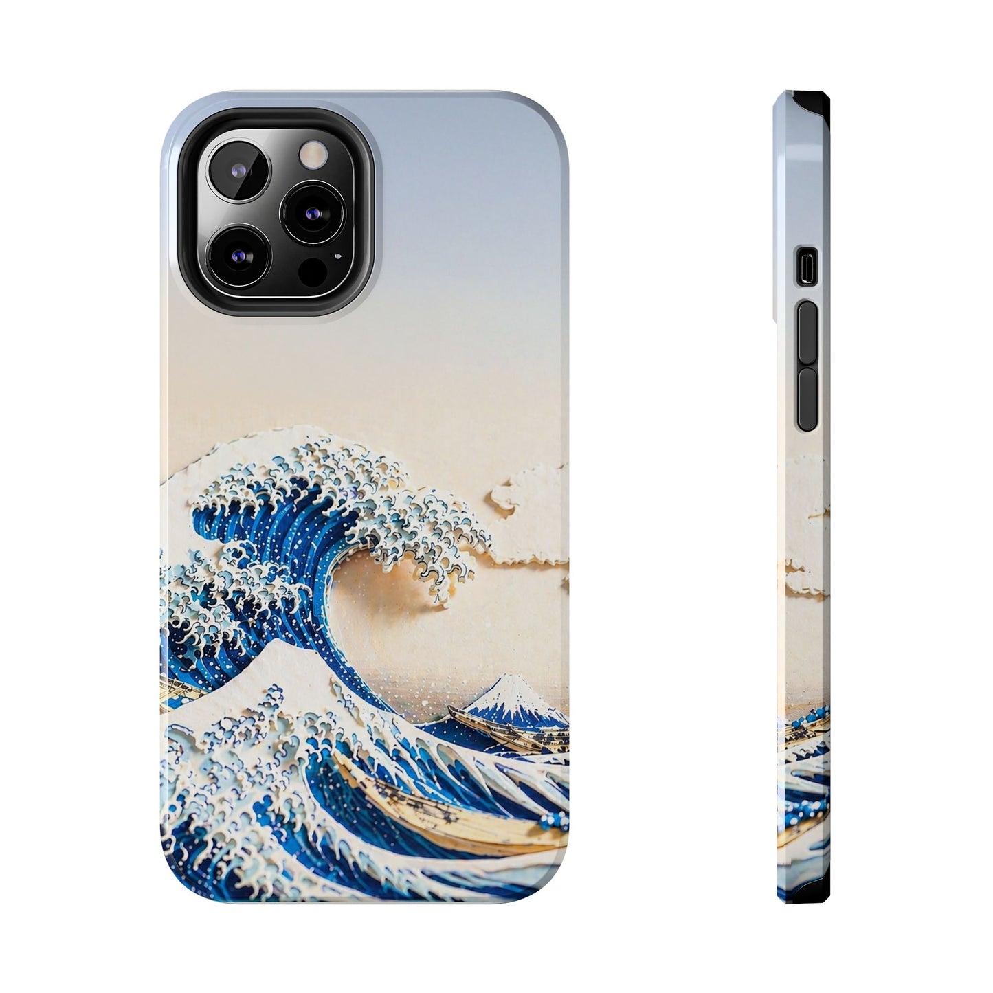 Japanese Great Wave Morning Glow Phone Case | Hokusai 3D Art | Edo Era Masterpiece