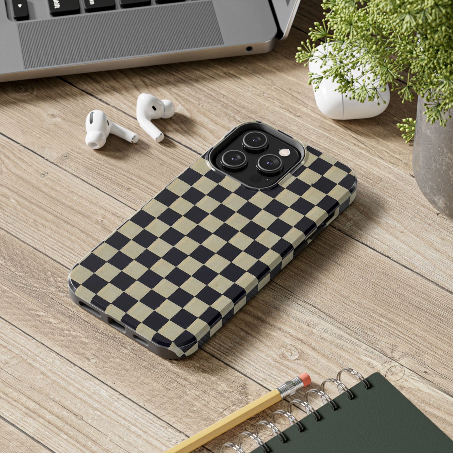 Ichimatsu Check Phone Case | Japanese Chiyogami Art | Taisho Modern Design 1926
