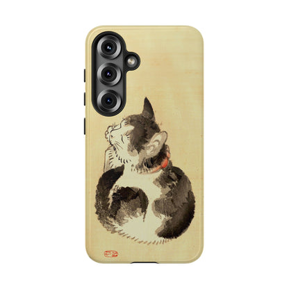 Sleeping Cat iPhone Case | Meiji Era Japanese Ink Painting | Ukiyo-e Art Phone Case | Vintage Japan Cat Gift