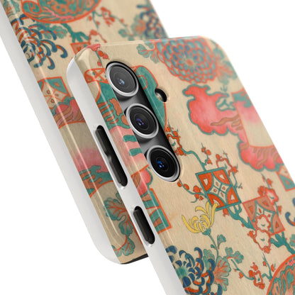 Meiji Era Fan & Chrysanthemum Phone Case | 1901 Zuan Hyakushu | Japanese Art