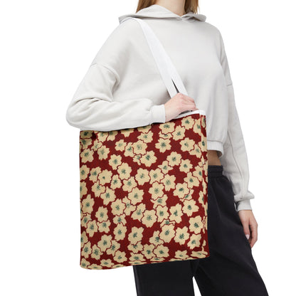 Japanese Sakura Tote Bag - Taisho Era Chiyogami Washi Pattern Vintage Design