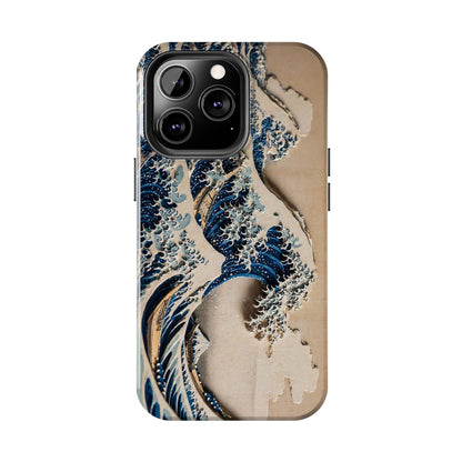 Great Wave 3D Shadow Relief Tough Phone Case – Hokusai Japanese Art